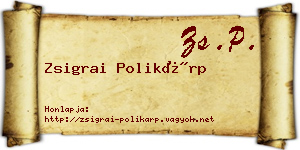Zsigrai Polikárp névjegykártya